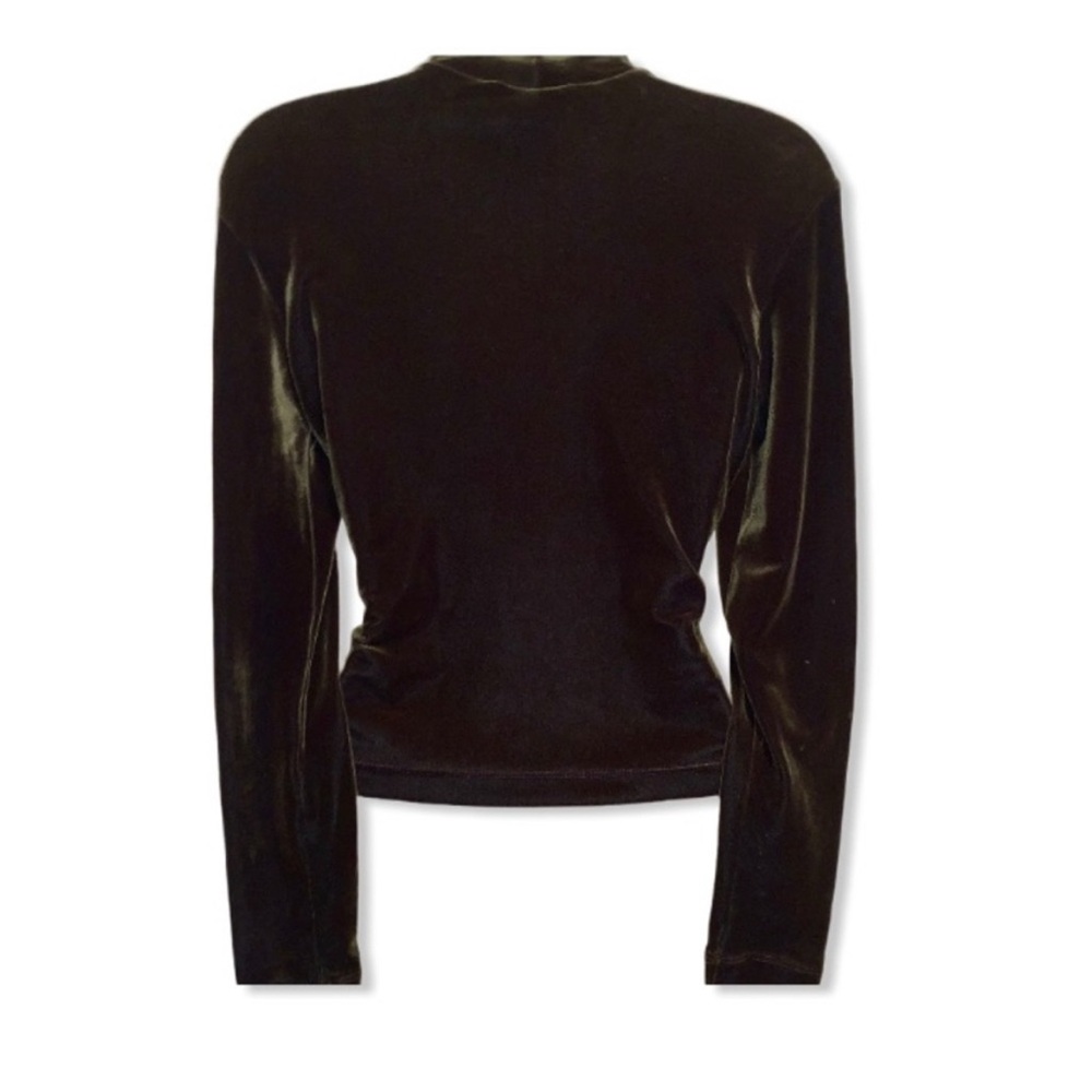 Y2K BCBG Velvet Tracksuit 3 Piece Set Jacket Mock Neck Top Pants Brown Sporty - Picture 6 of 13